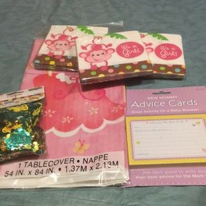 Girl Baby Shower Napkins Advice cards Confeti More